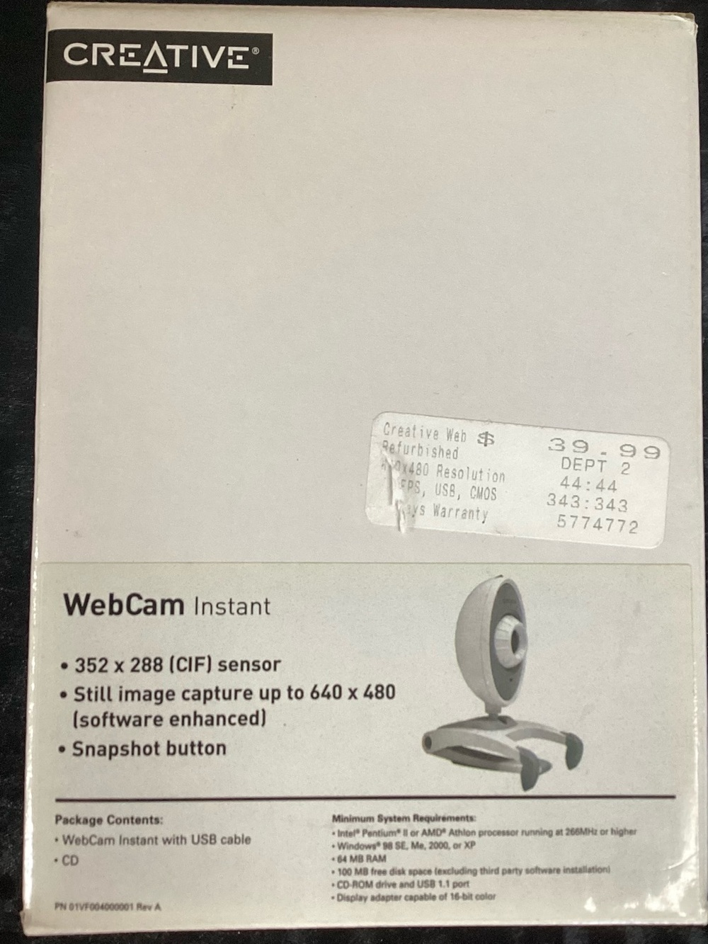 Vintage WebCam Instant USB Webcam - White/Silver